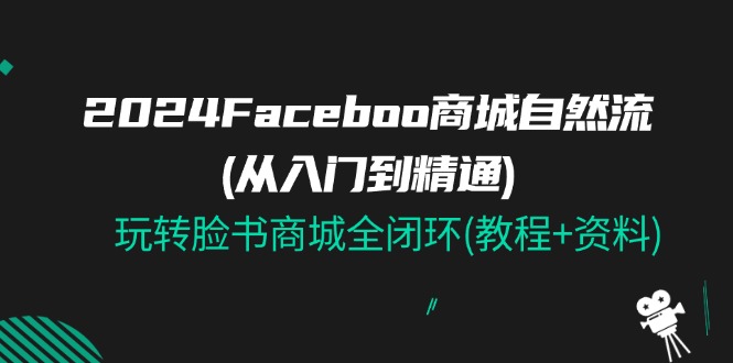 （11368期）2024Faceboo 商城自然流(从入门到精通)，玩转脸书商城全闭环(教程+资料)-佳佳云创网
