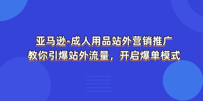 （11398期）亚马逊-成人用品 站外营销推广  教你引爆站外流量，开启爆单模式-佳佳云创网
