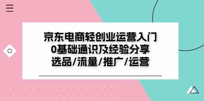 京东电商轻创业运营入门0基础通识及经验分享：选品/流量/推广/运营-佳佳云创网