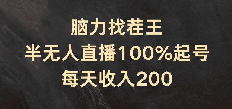 脑力找茬王，半无人直播100%起号，每天收入200+【揭秘】-佳佳云创网