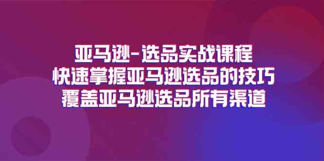 亚马逊选品实战课程，快速掌握亚马逊选品的技巧，覆盖亚马逊选品所有渠道-佳佳云创网