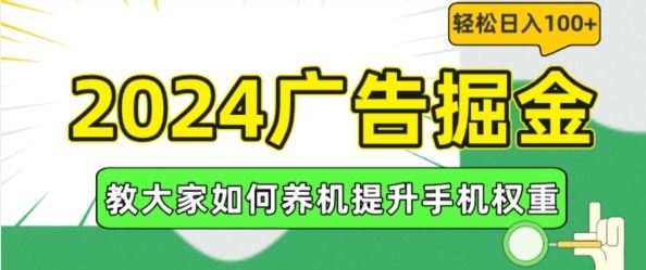 2024广告掘金，教大家如何养机提升手机权重，轻松日入100+【揭秘】-佳佳云创网