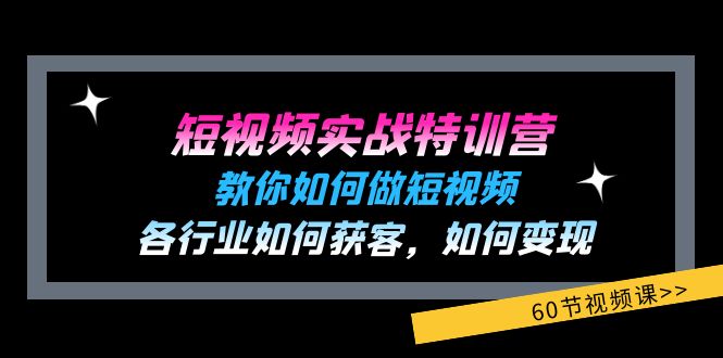 短视频实战特训营：教你如何做短视频，各行业如何获客，如何变现 (60节)-佳佳云创网