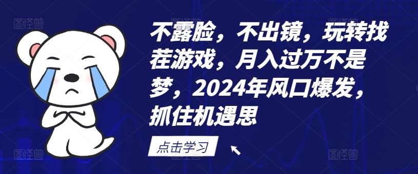 不露脸，不出镜，玩转找茬游戏，月入过万不是梦，2024年风口爆发，抓住机遇【揭秘】-佳佳云创网