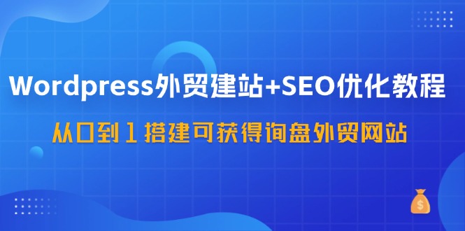 WordPress外贸建站+SEO优化教程，从0到1搭建可获得询盘外贸网站（57节课）-佳佳云创网