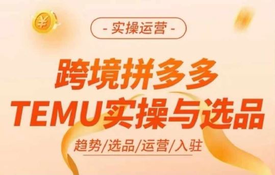 跨境拼多多TEMU实操与选品，多多temu跨境选品运营实操-佳佳云创网