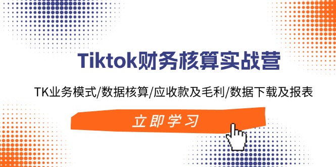 （11978期）Tiktok财务核算实战营：TK业务模式/数据核算/应收款及毛利/数据下载及报表-佳佳云创网