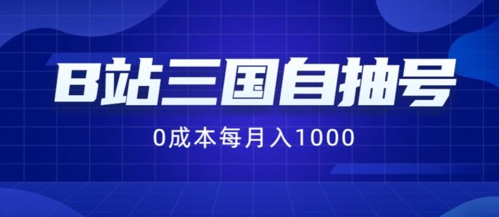 B站三国自抽号项目，0成本纯手动，每月稳赚1000【揭秘】-佳佳云创网