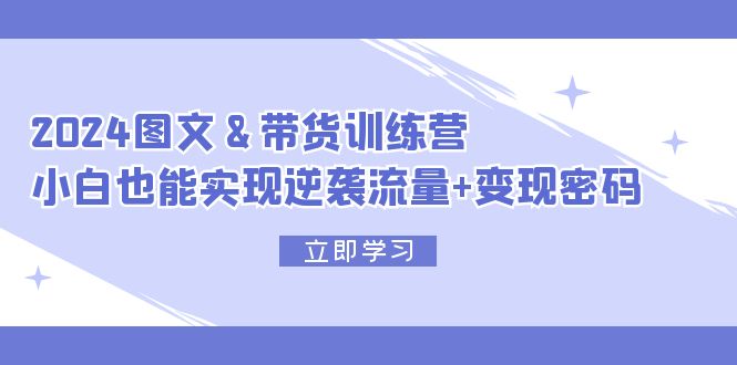 （12137期）2024 图文+带货训练营，小白也能实现逆袭流量+变现密码-佳佳云创网