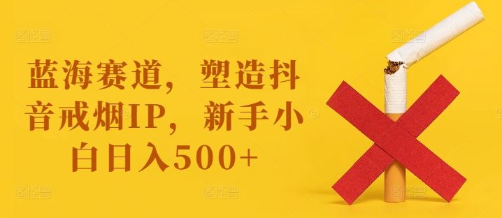 蓝海赛道，塑造抖音戒烟IP，新手小白日入500+【揭秘】-佳佳云创网