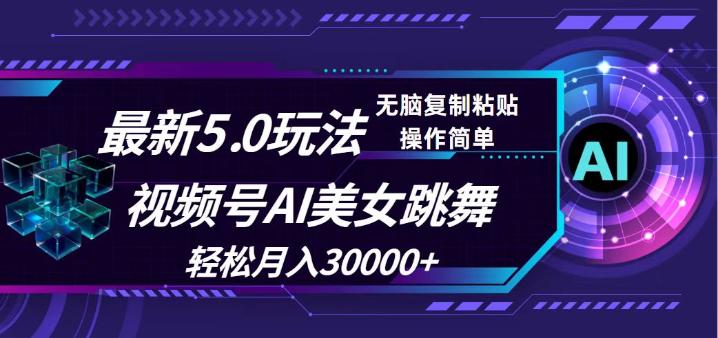 （12284期）视频号5.0最新玩法，AI美女跳舞，轻松月入30000+-佳佳云创网