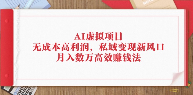 （12355期）AI虚拟项目：无成本高利润，私域变现新风口，月入数万高效赚钱法-佳佳云创网