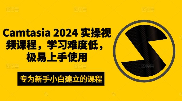 Camtasia 2024 实操视频课程，学习难度低，极易上手使用-佳佳云创网