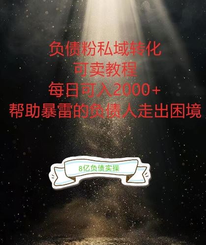 负债粉掘金计划，帮助负债者解决问题，债务规划，债务重组，最好的变现方式【揭秘】-佳佳云创网