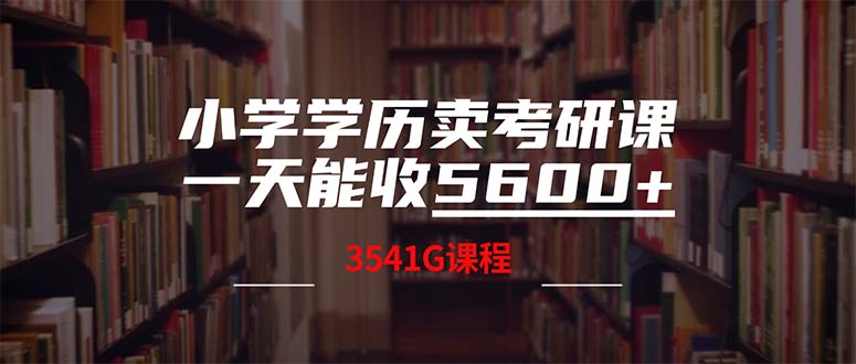 （12556期）小学学历卖考研课程，一天收5600（附3580G考研合集）-佳佳云创网
