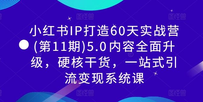 小红书IP打造60天实战营(第11期)5.0​内容全面升级，硬核干货，一站式引流变现系统课-佳佳云创网