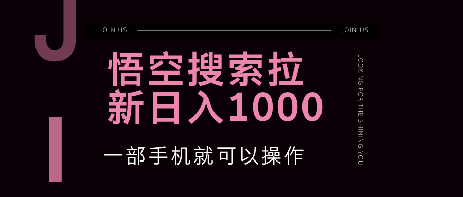（12717期）悟空搜索类拉新 蓝海项目 一部手机就可以操作 教程非常详细-佳佳云创网