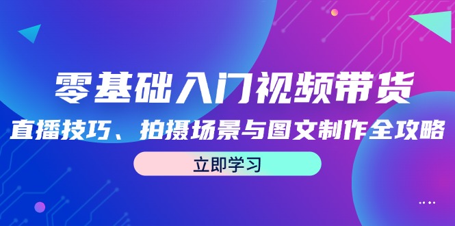 零基础入门视频带货：直播技巧、拍摄场景与图文制作全攻略-佳佳云创网