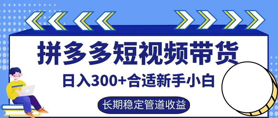 拼多多短视频带货日入300+，实操账户展示看就能学会-佳佳云创网