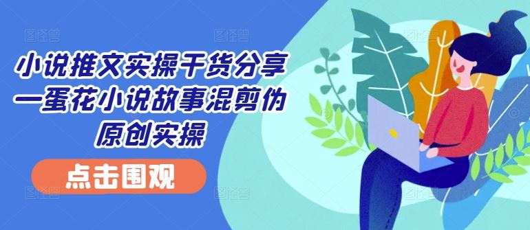 小说推文实操干货分享—蛋花小说故事混剪伪原创实操-佳佳云创网