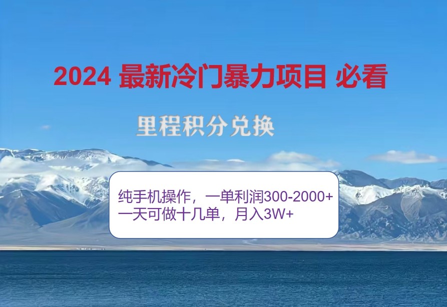 2024惊爆冷门暴利，里程积分最新玩法，高爆发期，一单300+—2000+-佳佳云创网