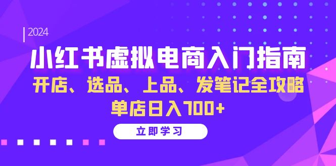 小红书虚拟电商入门指南：开店、选品、上品、发笔记全攻略 单店日入700+-佳佳云创网