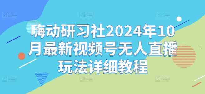 嗨动研习社2024年10月最新视频号无人直播玩法详细教程-佳佳云创网