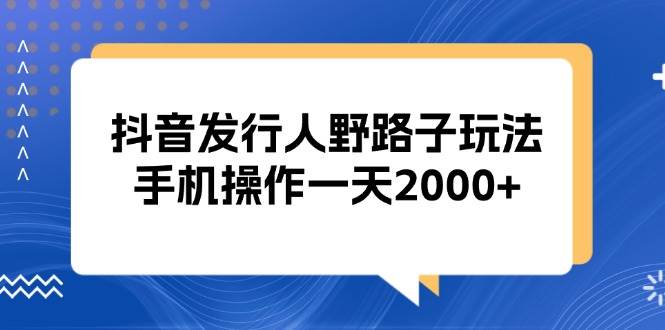 （13220期）抖音发行人野路子玩法，手机操作一天2000+-佳佳云创网
