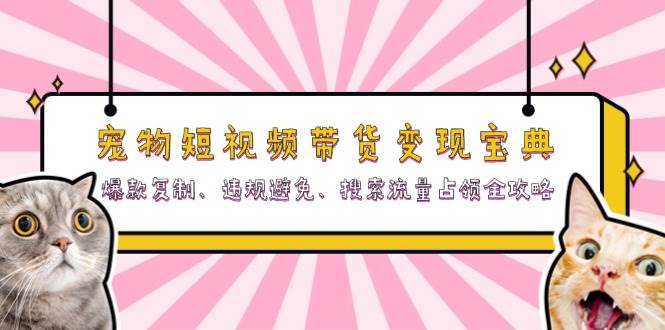 宠物短视频带货变现宝典：爆款复制、违规避免、搜索流量占领全攻略-佳佳云创网