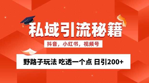私域流量的精准化获客方法 野路子玩法 吃透一个点 日引200+ 【揭秘】-佳佳云创网