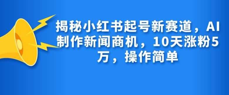 揭秘小红书起号新赛道，AI制作新闻商机，10天涨粉1万，操作简单-佳佳云创网