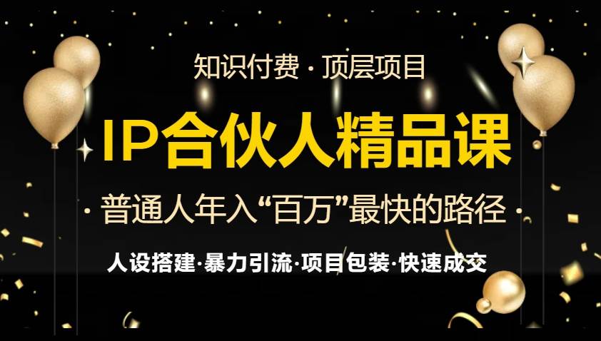 （13297期）IP合伙人最新精品课程，知识付费全流程+最强引流术+小白避坑指南-佳佳云创网