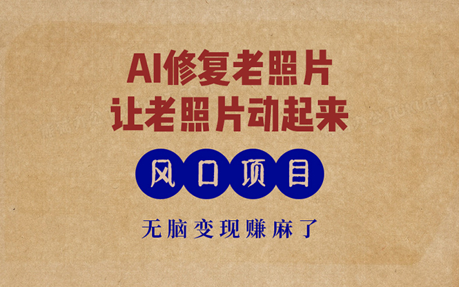 （13296期）最新风口项目，AI一键修复老照片，让老照片动起来，接单到手软，无脑变…-佳佳云创网