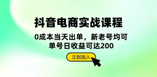 （13350期）抖音 电商实战课程：从账号搭建到店铺运营，全面解析五大核心要素-佳佳云创网