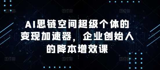 AI思链空间超级个体的变现加速器，企业创始人的降本增效课-佳佳云创网
