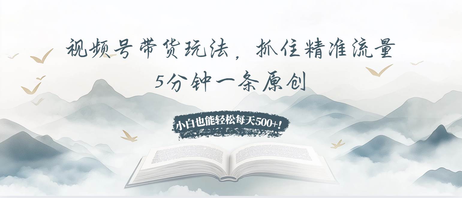 （13492期）视频号带货玩法，抓住精准流量，5分钟一条原创，小白也能轻松每天500+！-佳佳云创网