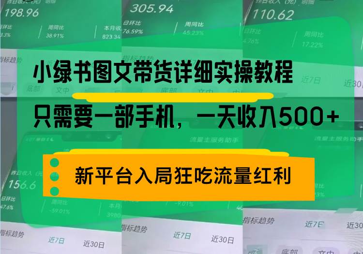 （13509期）小绿书图文带货详细实操教程，只需要一部手机，一天收入500+，轻松变现-佳佳云创网