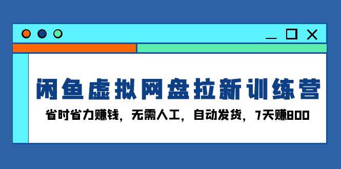 （13524期）闲鱼虚拟网盘拉新训练营：省时省力赚钱，无需人工，自动发货，7天赚800-佳佳云创网