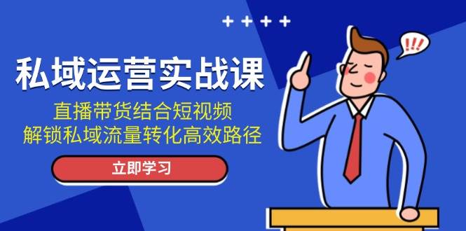 私域运营实战课：直播带货结合短视频，解锁私域流量转化高效路径-佳佳云创网