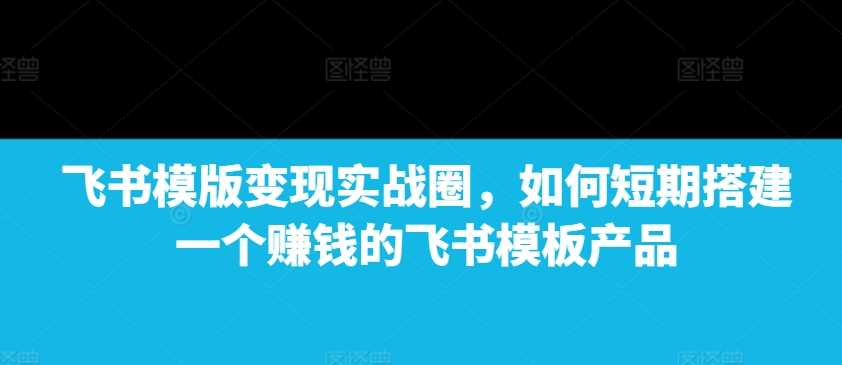飞书模版变现实战圈，如何短期搭建一个赚钱的飞书模板产品-佳佳云创网