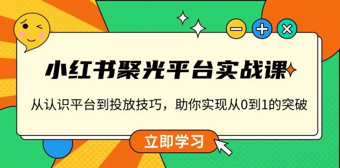 小红书聚光平台实战课，从认识平台到投放技巧，助你实现从0到1的突破-佳佳云创网