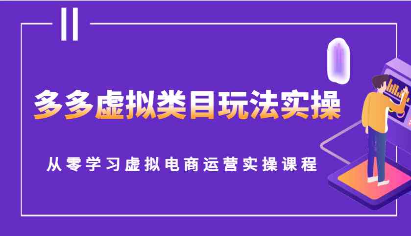 多多虚拟类目玩法实操，从零学习虚拟电商运营实操课程-佳佳云创网