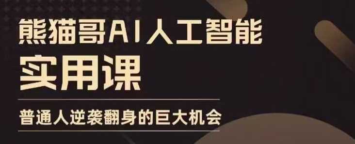 AI人工智能实用课，实在实用实战，普通人逆袭翻身的巨大机会-佳佳云创网