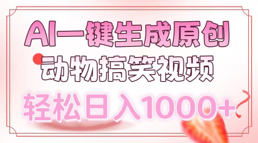 （13884期）AI一键生成原创动物搞笑视频，轻松日入1000+-佳佳云创网