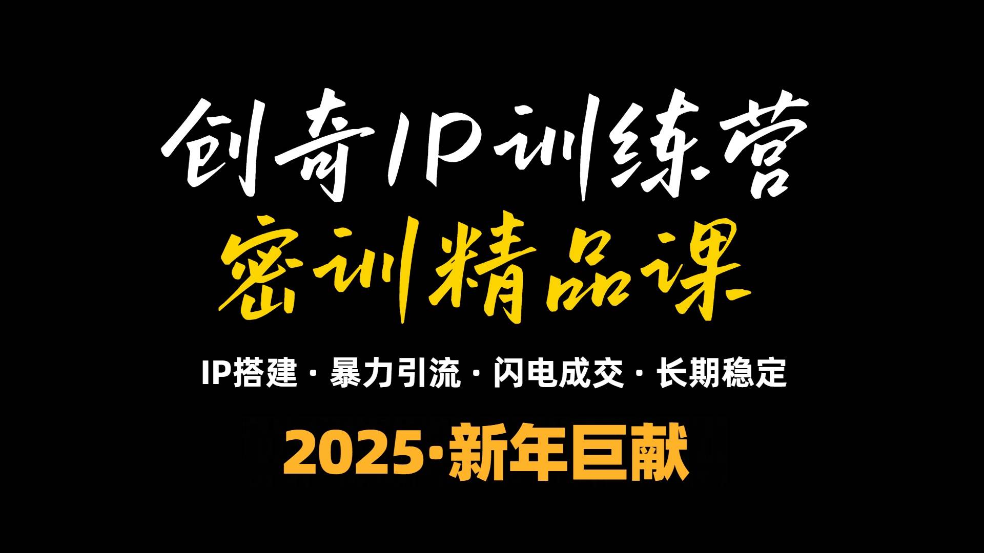 （13898期）2025年“知识付费IP训练营”小白避坑年赚百万，暴力引流，闪电成交-佳佳云创网