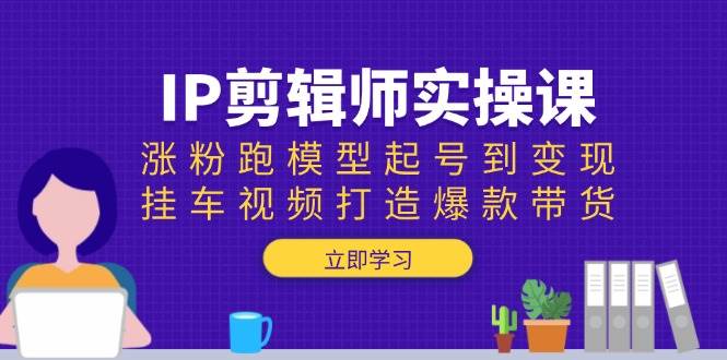 IP剪辑师实操课：涨粉跑模型起号到变现，挂车视频打造爆款带货-佳佳云创网