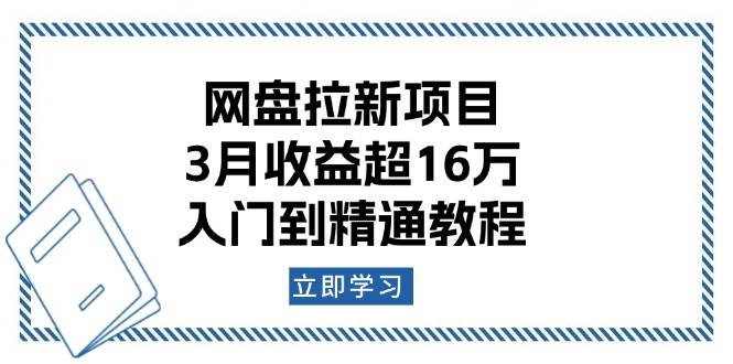 （13994期）网盘拉新项目：3月收益超16万，入门到精通教程-佳佳云创网
