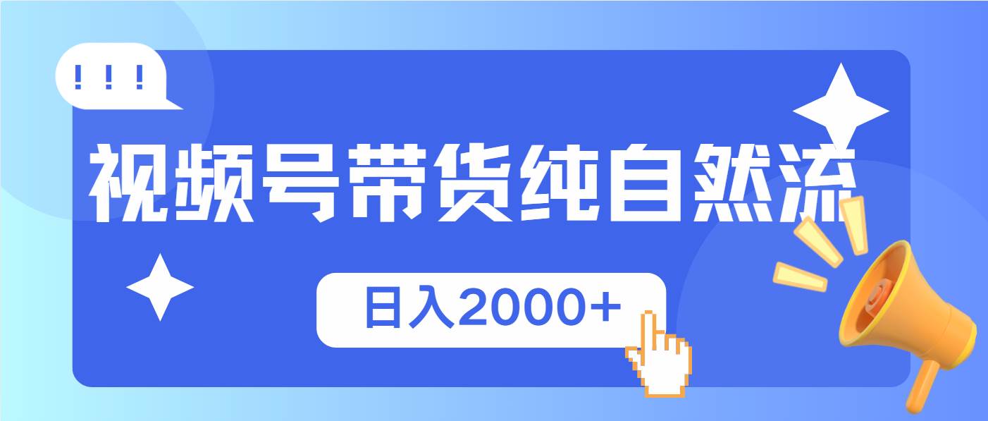 （13998期）视频号带货，纯自然流，起号简单，爆率高轻松日入2000+-佳佳云创网
