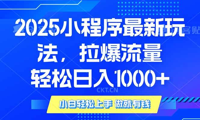 （14028期）2025年小程序最新玩法，流量直接拉爆，单日稳定变现1000+-佳佳云创网