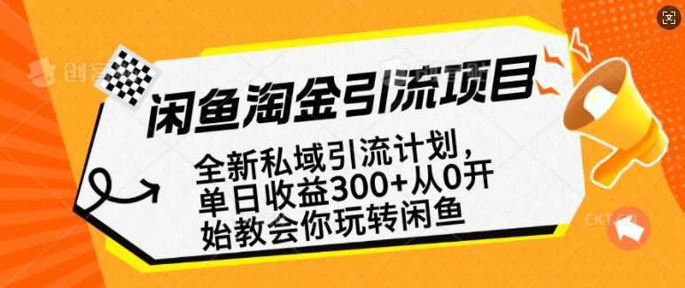 闲鱼淘金私域引流计划，从0开始玩转闲鱼，副业也可以挣到全职的工资-佳佳云创网